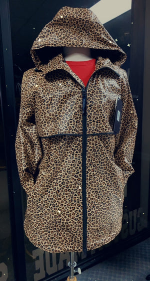 LEOPARD CHARLES RIVER RAIN JACKET